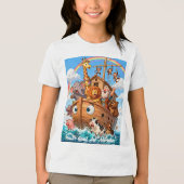 ノアの大いなる箱舟の冒険 - かわいい動物Tシャツ トライブレンドTシャツ (正面)