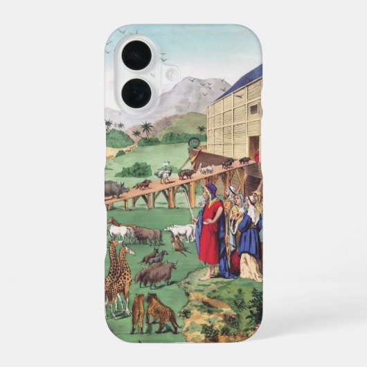 ノアの方舟と動物たち iPhone 16ケース (裏面)