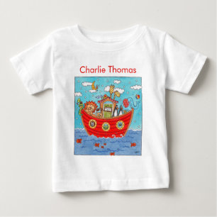 ノアの方舟の名入れデザイン ベビーTシャツ