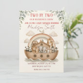 ノアの方舟 双子のベビーシャワー 招待状 (スタンド正面)