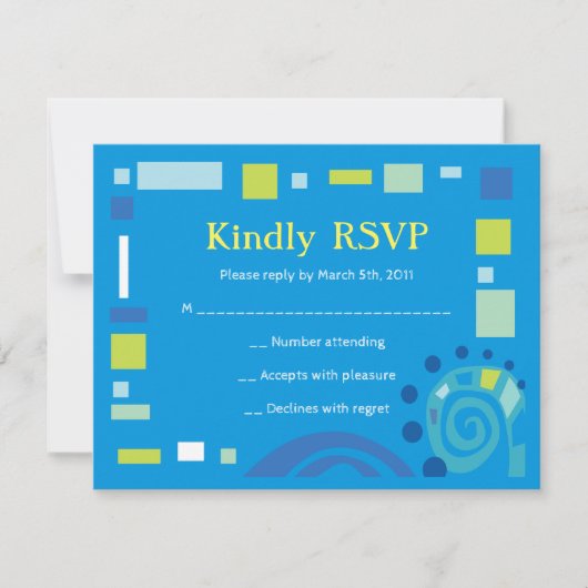 ノアの波バーバルミツワー招待状返信 招待状 (正面)