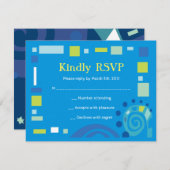 ノアの波バーバルミツワー招待状返信 招待状 (正面/裏面)