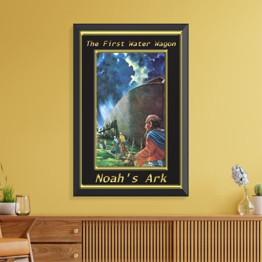 ノアの箱人間の歩く船の黒枠 キャンバスプリント (インサイチュ (リビング))