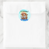 ノアの箱最初の誕生日Tシャツとギフト ラウンドシール (バッグ)
