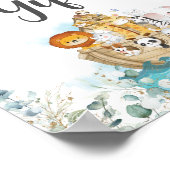 ノアの箱緑の誕生日バプテスムカード&ギフト ポスター (角)