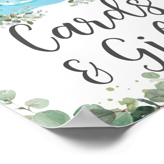 ノアの箱緑の誕生日ベビーカードとギフト ポスター (角)