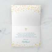 ノアの箱舟かわいい動物の少年バプテスマ《キリスト教》洗礼式や命名式 サンキューカード (内部)