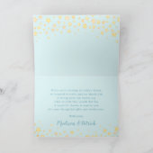 ノアの箱舟かわいい動物ブルーボーイ赤ちゃんシャワー サンキューカード (内部)