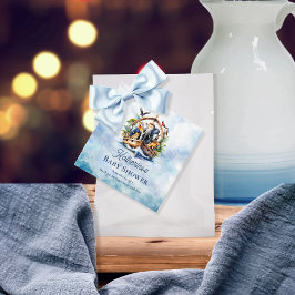 ノアの箱舟かわいい動物ブルーボーイ赤ちゃんシャワー フェイバータグ