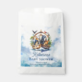 ノアの箱舟かわいい動物ブルーボーイ赤ちゃんシャワー フェイバーバッグ (正面)