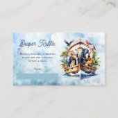 ノアの箱舟かわいい動物ベビーシャワーおむつラッフル エンクロージャーカード (正面)