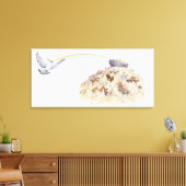 ノアの箱舟と動物のイラストレーション離れ キャンバスプリント (インサイチュ (リビング))