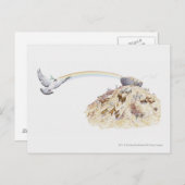 ノアの箱舟と動物のイラストレーション離れ ポストカード (正面/裏面)