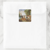 ノアの箱舟に入る動物たち スクエアシール (バッグ)