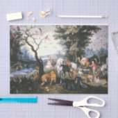 ノアの箱舟に入る動物たち，ブルーゲル若い 薄葉紙 (クラフト)