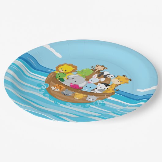ノアの箱舟のテーマ|のベビー動物 ペーパープレート (アングル)