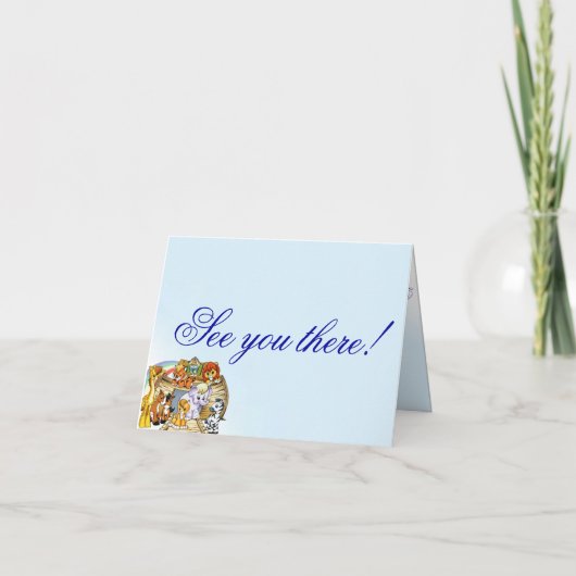 ノアの箱舟のベビーシャワーの招待状 招待状 (裏面)