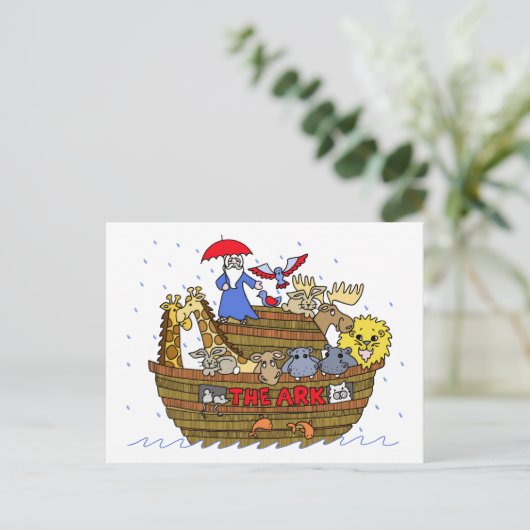 ノアの箱舟の上に二匹ずつ ポストカード (スタンド正面)
