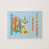 ノアの箱舟の名前およびパーソナライズな生年月日 ジグソーパズル (横)