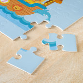 ノアの箱舟の名前およびパーソナライズな生年月日 ジグソーパズル (側面)