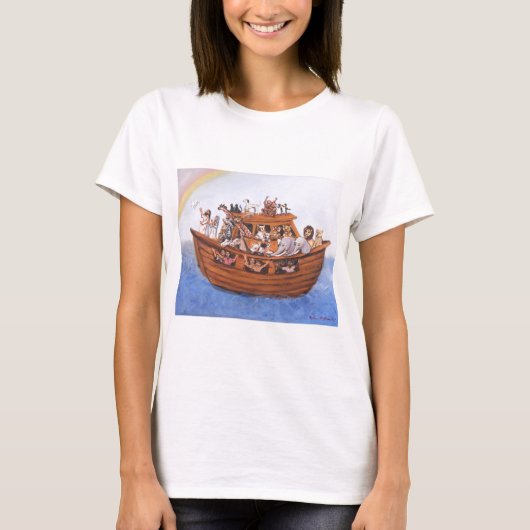 ノアの箱舟の女性のTシャツ Tシャツ (正面)