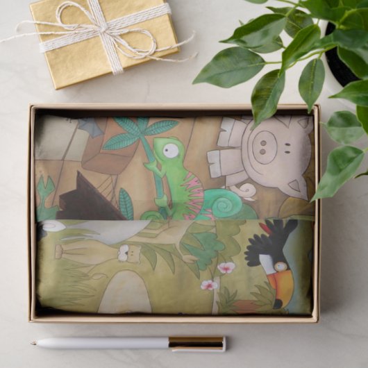 ノアの箱舟の子供部屋の切り離 薄葉紙 (ギフト)