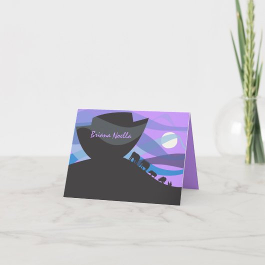 ノアの箱舟の招待状のサンキューカード ノートカード (正面)