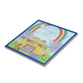 ノアの箱舟の水の色レインボーアニマルゾウ タイル (側面)