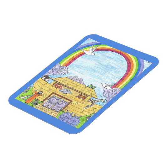 ノアの箱舟の水の色レインボーアニマルゾウ マグネット (左側)