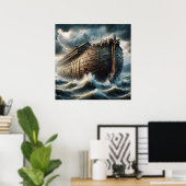 ノアの箱舟の洪水クリスチャン聖書物語芸術 ポスター (ホームオフィス)