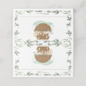 ノアの箱舟の緑の動物ベビーシャワー誕生日 プレイスカード (外部開封)