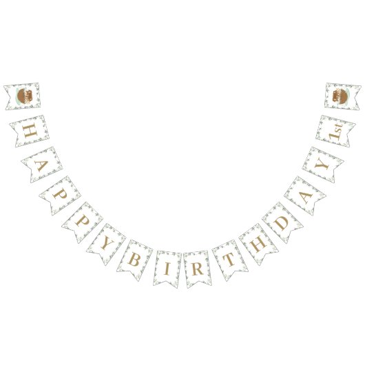 ノアの箱舟の緑の誕生日赤ちゃんシャワー洗礼 バンティングフラッグ (全)