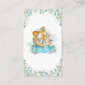 ノアの箱舟の緑の赤ちゃんシャワーおむつラッフル エンクロージャーカード (裏面)