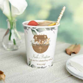 ノアの箱舟の緑の赤ちゃんシャワー洗礼誕生日 紙コップ