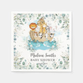 ノアの箱舟の緑の赤男女兼用ちゃんシャワー スタンダードカクテルナプキン (正面)