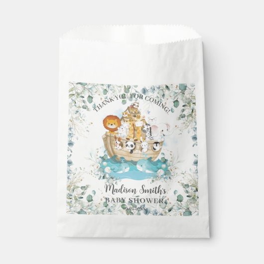ノアの箱舟の緑の赤男女兼用ちゃんシャワー フェイバーバッグ (正面)