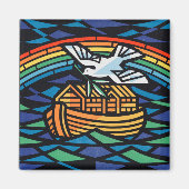 ノアの箱舟の編集されていないヴィンテージ写真の古い美学 マグネット (正面)