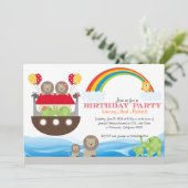 ノアの箱舟の誕生日の招待状 招待状 (スタンド正面)