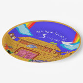 ノアの箱舟の誕生日パーティレインボゾウ ペーパープレート (アングル)