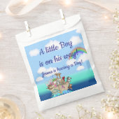 ノアの箱舟の赤ちゃんシャワーのお願い フェイバーバッグ (クリップ留めされた状態)