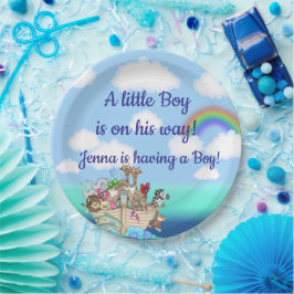 ノアの箱舟の赤ちゃんシャワーのお願い ペーパープレート