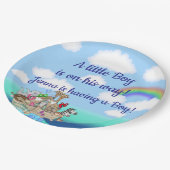 ノアの箱舟の赤ちゃんシャワーのお願い ペーパープレート (アングル)