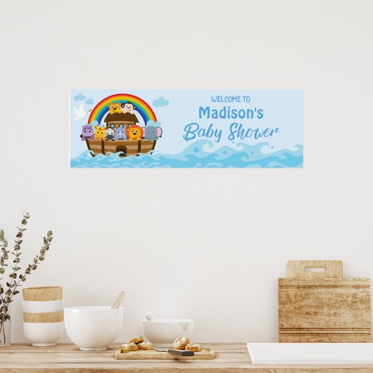 ノアの箱舟の赤ちゃんシャワーパーティーバナーのポスター ポスター (キッチン)