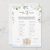 ノアの箱舟の赤ちゃんシャワー価格ゲーム 招待状 (正面)