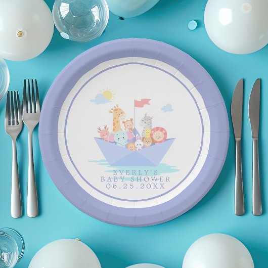 ノアの箱舟の赤ちゃんシャワー ペーパープレート