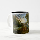 ノアの箱舟への動物の侵入 ツートーンマグカップ (正面左)