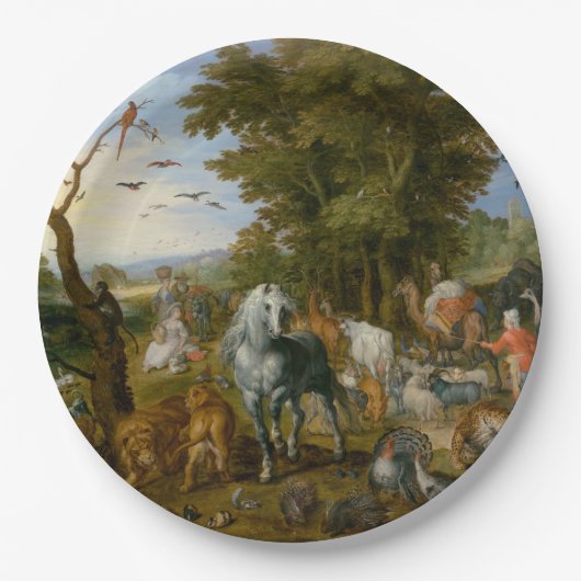 ノアの箱舟への動物の侵入 ペーパープレート (正面)