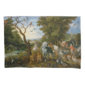 ノアの箱舟への動物の侵入 枕カバー (正面左)