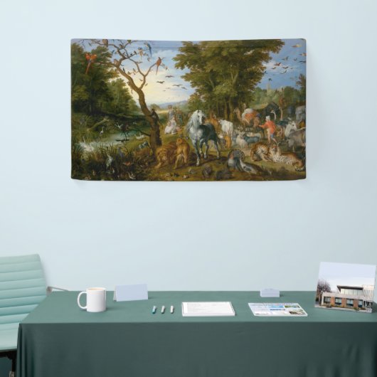 ノアの箱舟への動物の侵入 横断幕 (トレードショー)