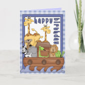 ノアの箱舟アニマルズボーイハッピーバースデーカード カード (正面)